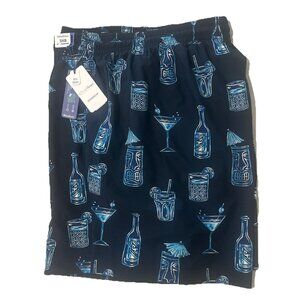 Caribbean Big & Tall 3XB Swim Trunks Mens Lined Board Shorts Tiki Cocktail Print